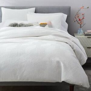West Elm Textured White Duvet Cover